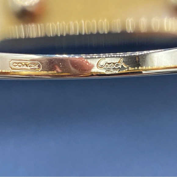 Coach 18K Gold Plated Studded Bangle Bracelet - Picture 10 of 12